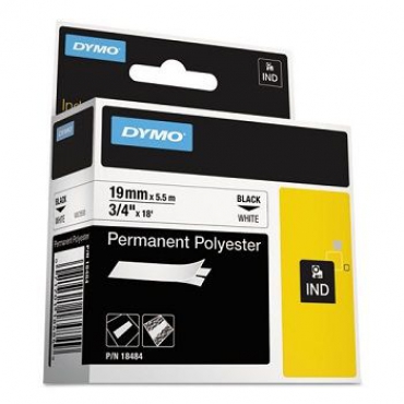 Dymo RhinoPro Sabit Polyester Şerit 19mmx 5.5m Beyaz\/Siyah 18484